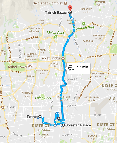 Map picture of Tehran Daily Tour tour